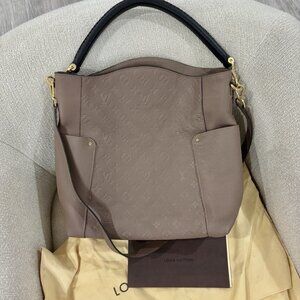 Authentic Louis Vuitton NEW bagatelle empreine brown discontinued with strap